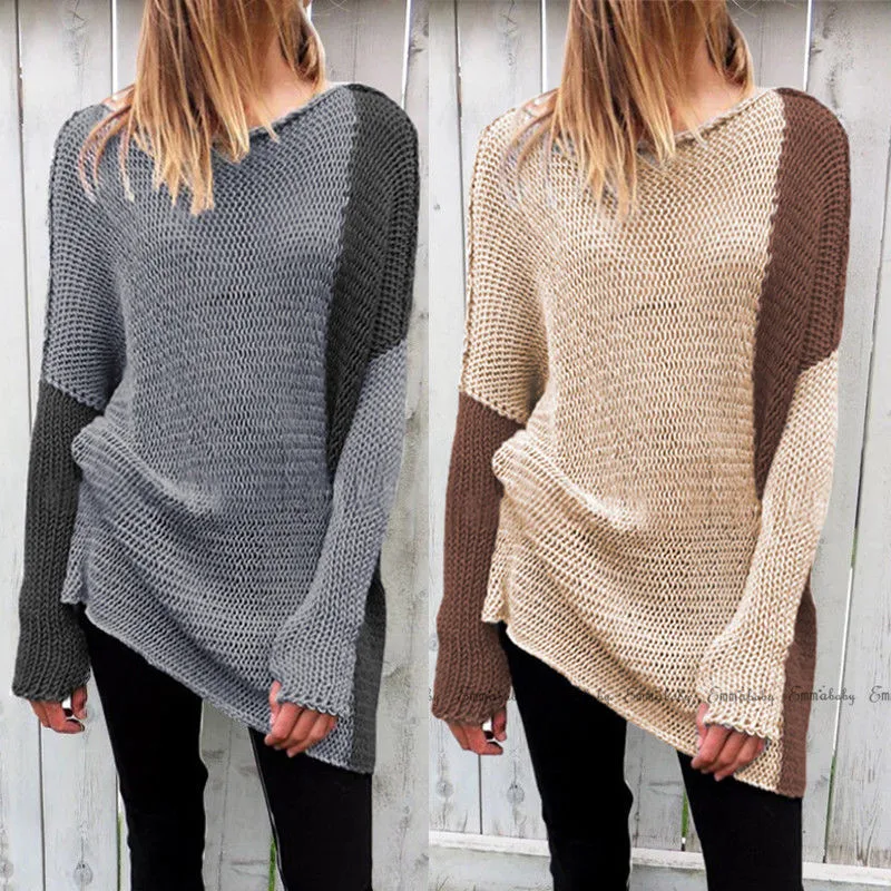 

Trendy Women clothes Winter Knitted round neck long sleeve Sweater Pullover Knitwear Polyester Tops one pieces