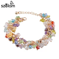 szelam 2019 purple natural stone bracelets for women fashion gold chain charm bracelets bangles friendship jewelry sbr140192