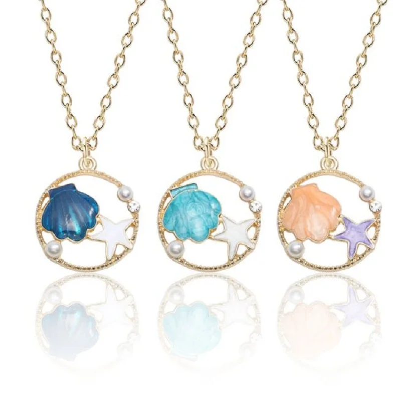 Изысканное модное ожерелье с подвеской в виде морской звезды универсальное