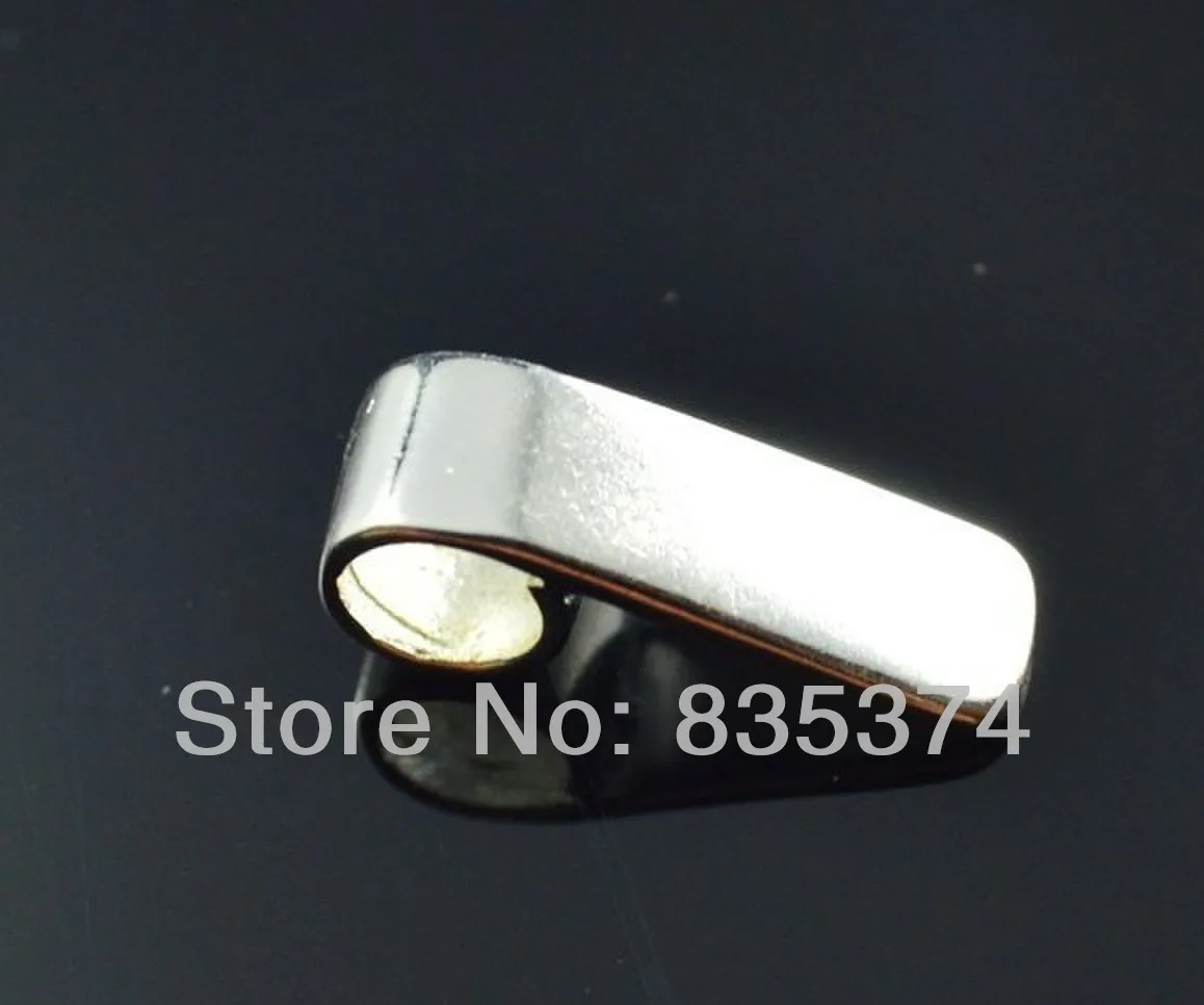 

Free shipping,the aperture:6*18mm silver plated brass pendant glue on bails, glue on bail for pendant