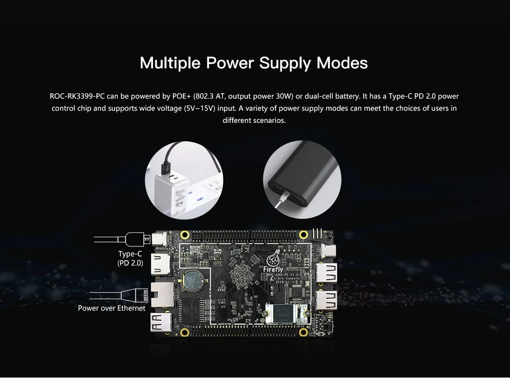 ROC RK3399 ПК на базе серверного уровня ARM Cortex A72, работает с Android 8,1 и Ubuntu 18,04, поддержка PD 2,0 и PO