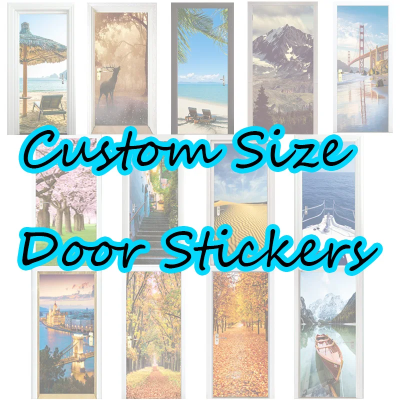 

3D Размер Пользовательские дверные наклейки гостиная спальня дверь креативное украшение дома съемные наклейки на стену можно настроить