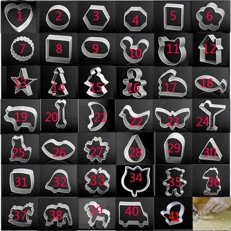 

41 шт./компл. алюминиевые формы Sugarcraft Печенье Cookie торт выпечка резак формы инструмент кондитерские инструменты оборудование для выпечки тортов