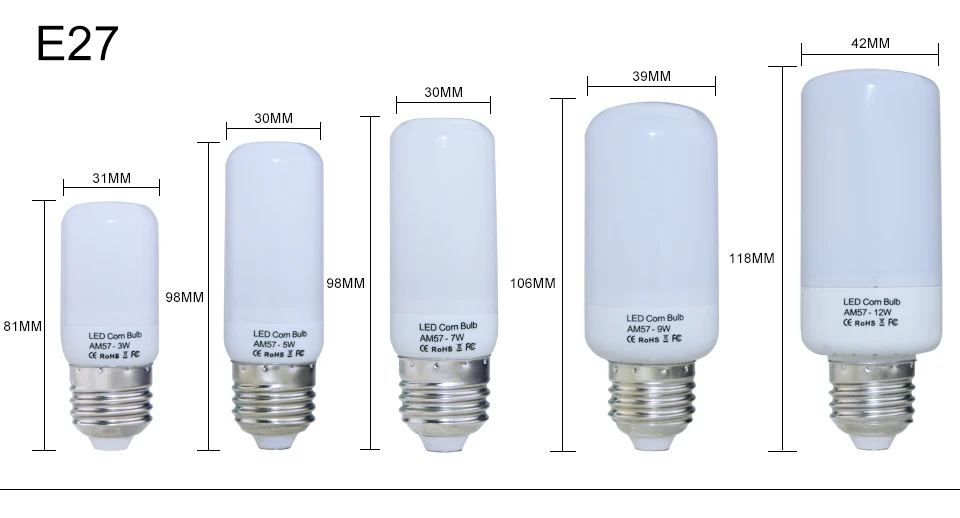SMD5736 E12/E14/E27/B22 Светодиодный светильник переменного тока 110 В/220 В светодиодный светильник 3 Вт/5 Вт/7 Вт/9 Вт/12 Вт яркий молочно-холодный теплый белый светодиодный светильник светодиодный прожектор
