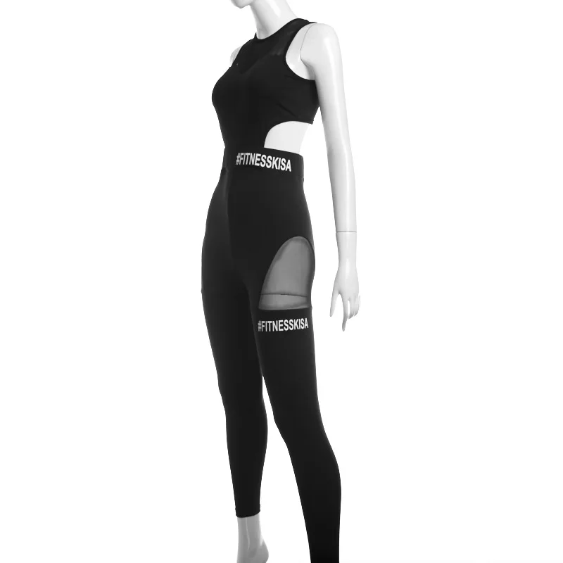 Женский хлопковый комбинезон в полоску облегающий джемпер без рукавов с