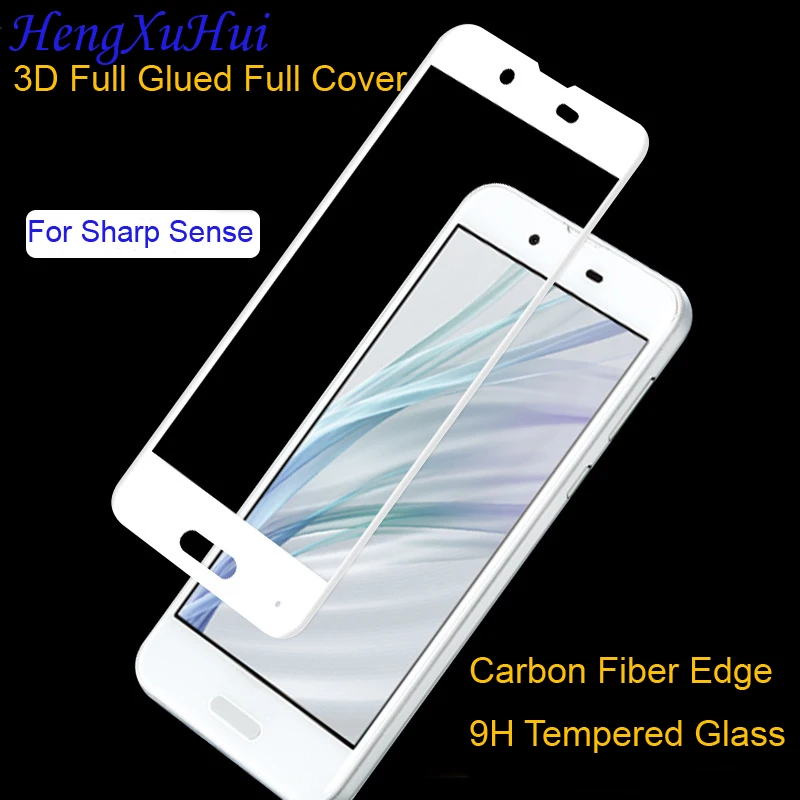 

FOR SHARP Sense SHV40 Sense2 SHV43 model Carbon Fiber Soft Edge Tempered Glass Film Full Glued Full Coverage Glass Film