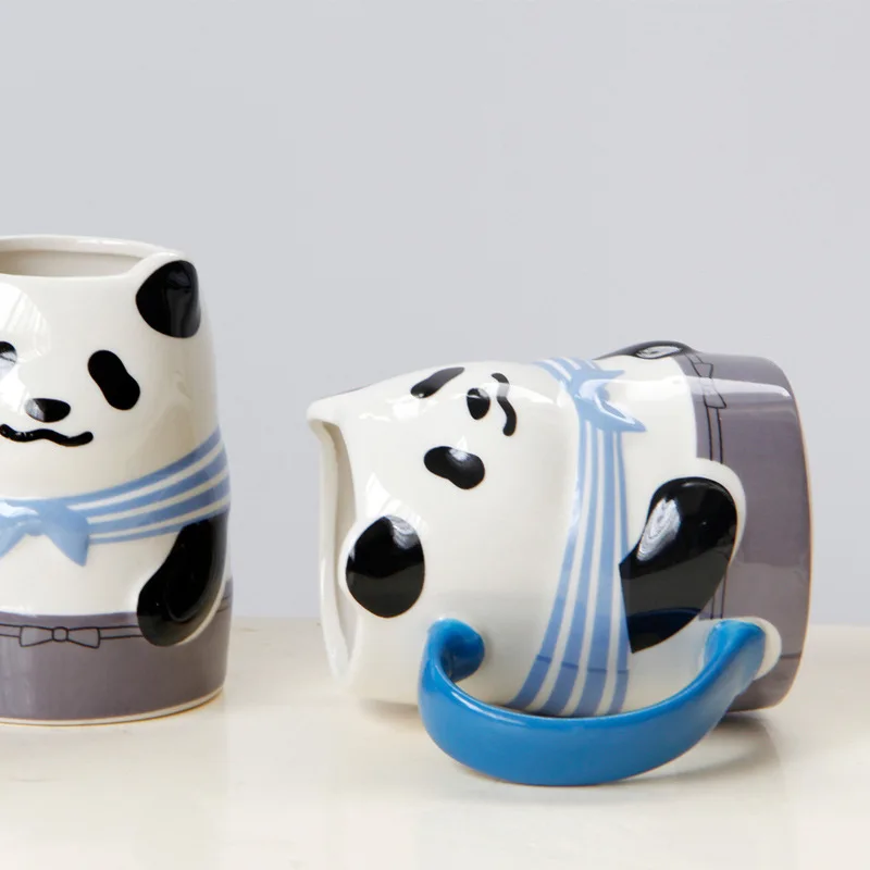 Керамические кофейные кружки 400 мл японская 3D панда Мультяшные Kawaii экологически