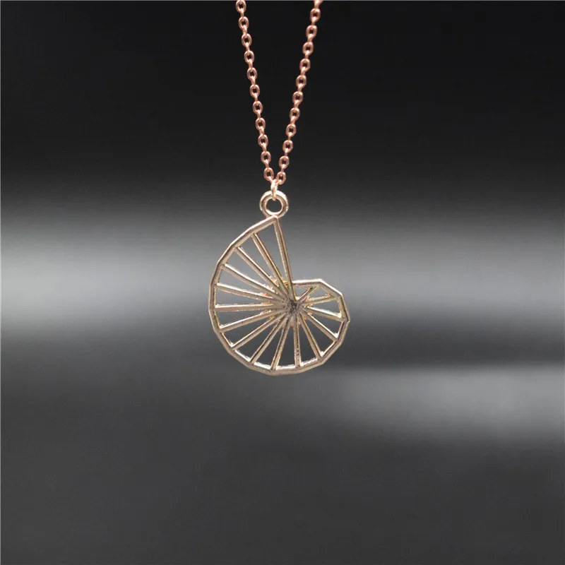 4 Colors Theodorus spiral pendant necklaces- math jewelry- geometry charm necklaces