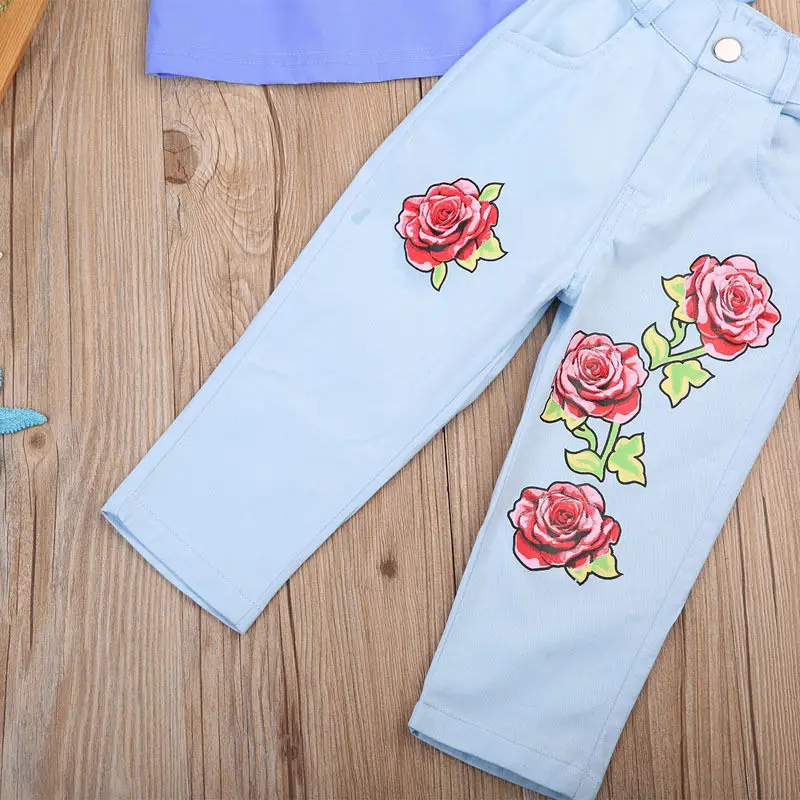 Детский комплект одежды для маленьких девочек детская одежда костюм летняя