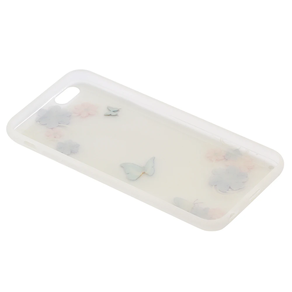 Алмаз Световой Чехол Для iphone 6/6 S Мягкие TPU Печать девчушки Крышка Бабочки Цветок