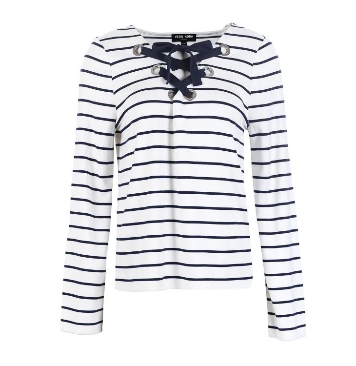 Хлопковая футболка женская 2019 новая весна осень длинный рукав бант v образный