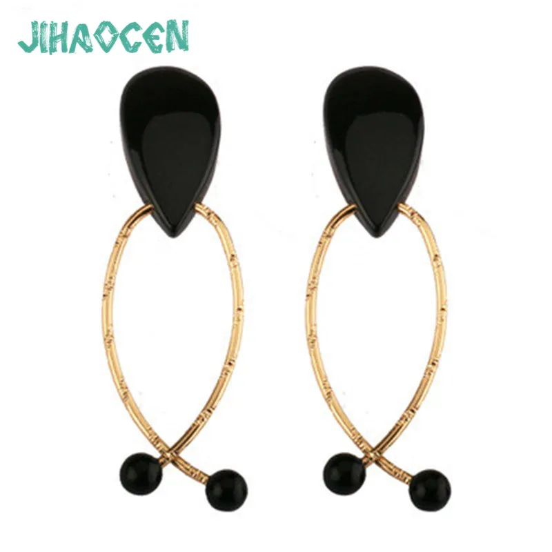 Новые брендовые серьги капли из цинкового сплава для женщин черные смолы в виде