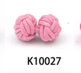 K10027 10 пар/Лот Новые запонки Шелковый узелок высококлассные мужские классические двойная веревка шар узел форма запонки ручной работы шелковые Узлы запонки - Окраска металла: K10027