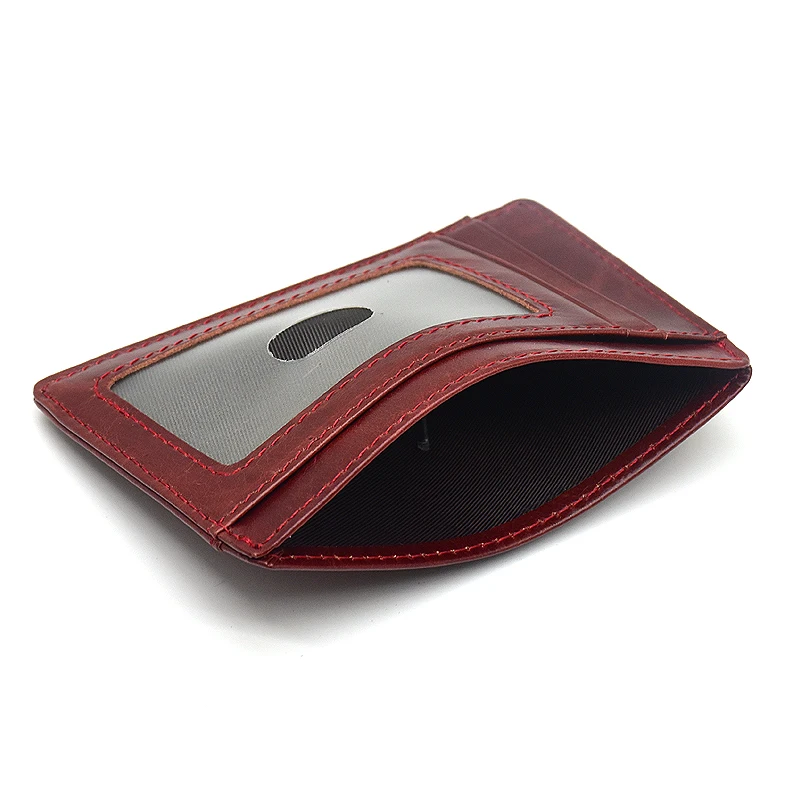 Мини яловая сумка для карт анти-магнитный RFID кожаный держатель для карт тонкий кошелек мужской кошелек для монет женский документ
