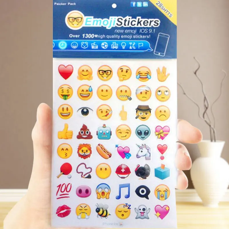 1 листов развлечение смех 48 Emoji стикер s IOS 9 Apple Iphone обновление наклейка для