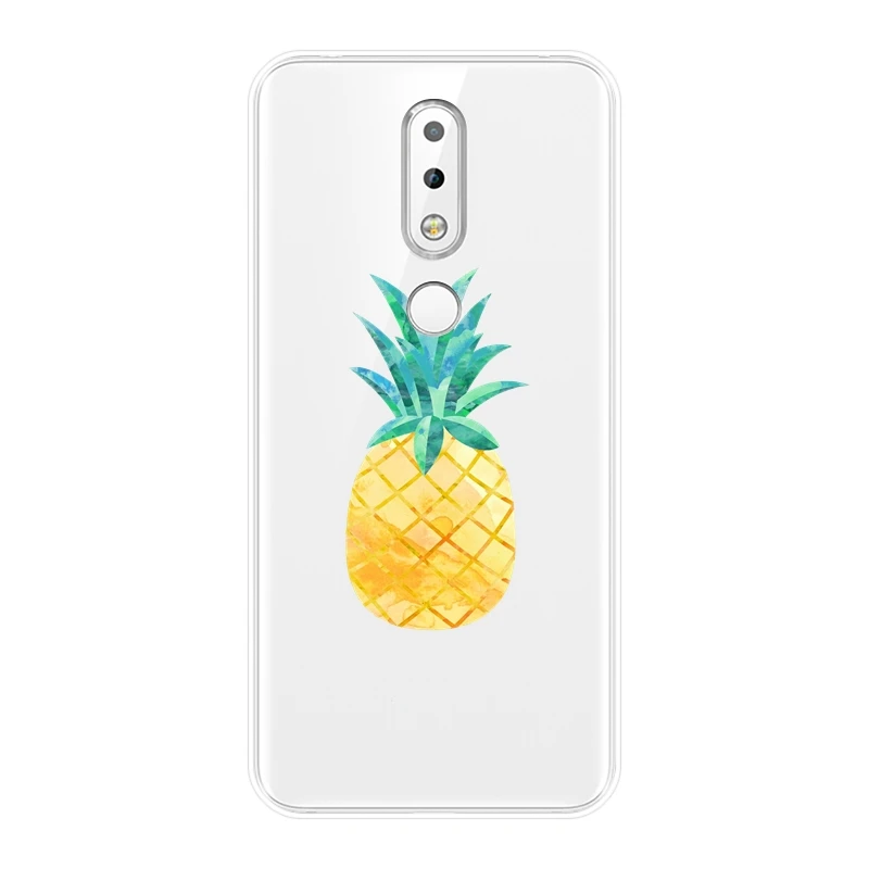 Back Cover For Nokia 2.1 3.1 5.1 6.1 7.1 Plus Cute Pineapple Heart Soft Silicone Case Phone | Мобильные телефоны и