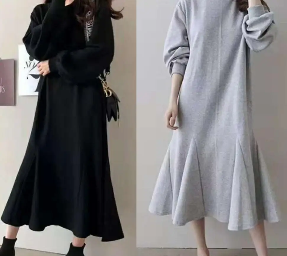 Новинка 2018 зимнее теплое модное платье Толстовка женское плюс бархатное