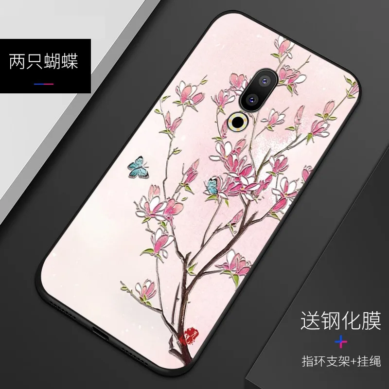 Рельефный Винтажный чехол в японском и восточном стиле для Meizu 16th Plus 16thplus Snow Mountain