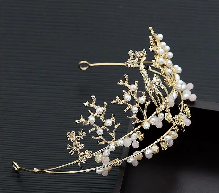 Новый Дизайн Олень форма свадебная корона для волос ручной работы Рождество