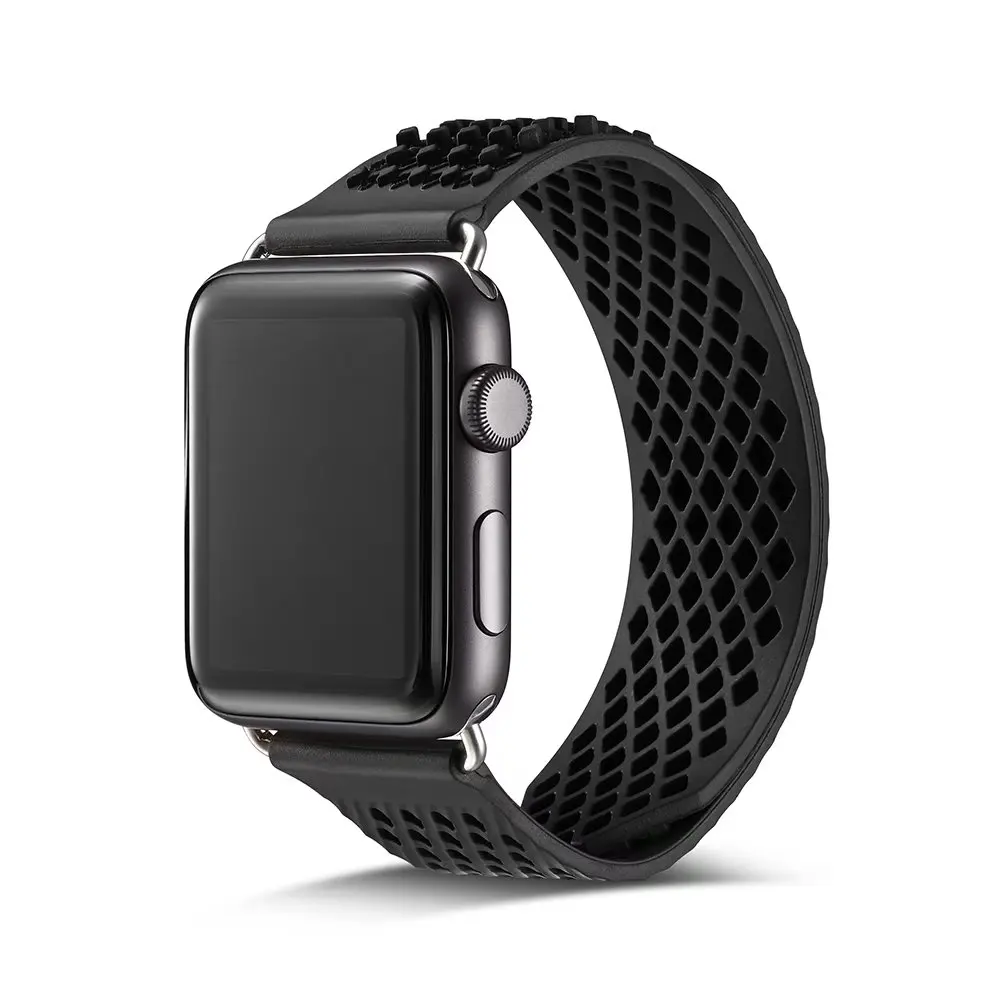 Для Apple Watch, версии 5/4 40 мм 44 без пряжки спортивный силиконовый ремешок петли прессованного Кнопка браслет для наручных часов iwatch серии 5/4/3, 38, 42 мм, версия