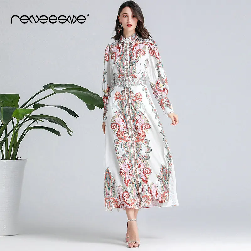 2019 модное Стильное летнее осеннее женское платье с длинным рукавом и отложным