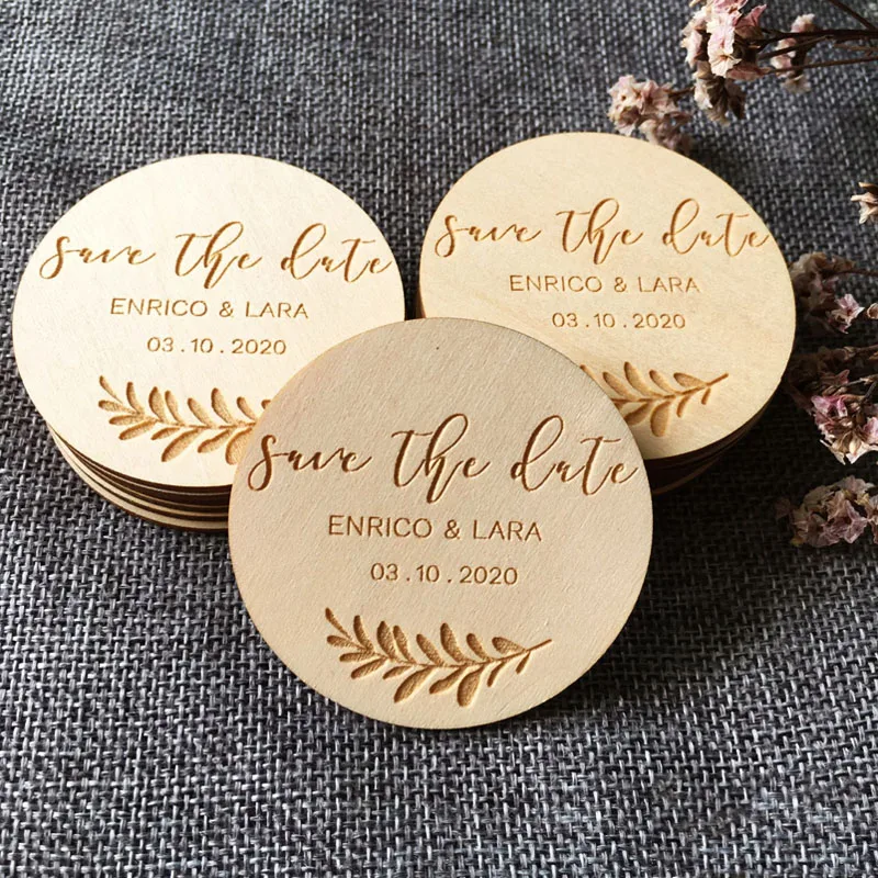 Персонализированные деревянные резная древесина ручной работы магниты для