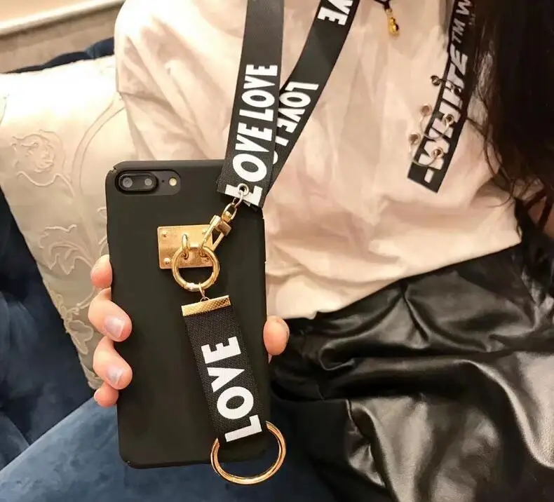 Для iphone X чехол ремешок любовные письма шеи шнурки телефон чехлы для 10 6 7 8 плюс 5S se