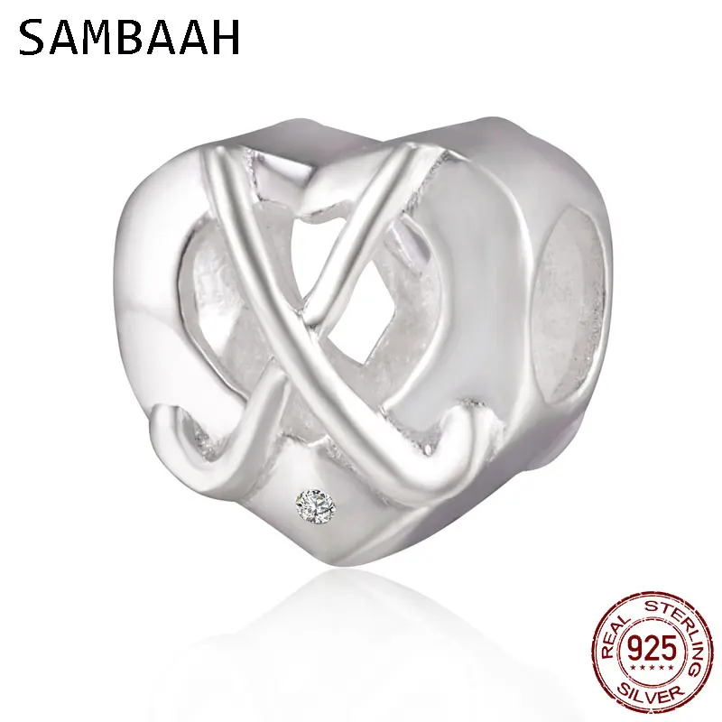 Браслет с сердечками Sambaah из полированного серебра 925 пробы браслет на День