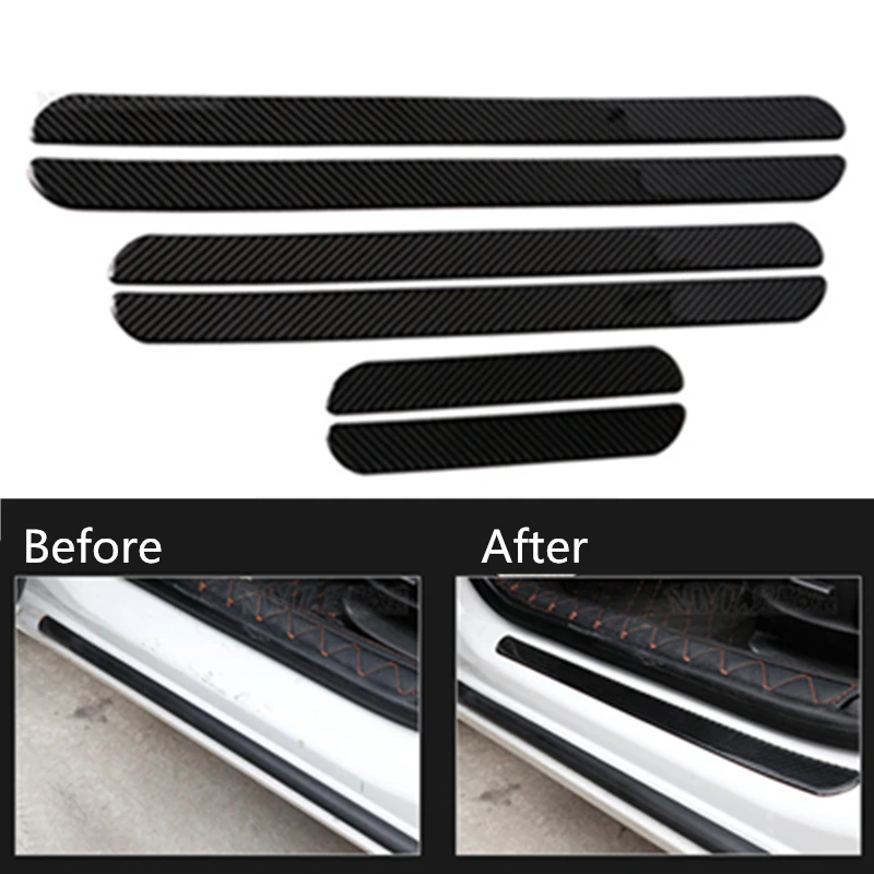 Накладка на порог автомобиля углеродное волокно левая и правая обшивка Стайлинг