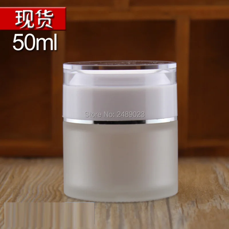 

20G 30G 50G Frosted Glass Clear Bottle Refillable Cosmetic Cream Sample Jar Empty Pill Capsule Packaging Containers 100PCS/LOT