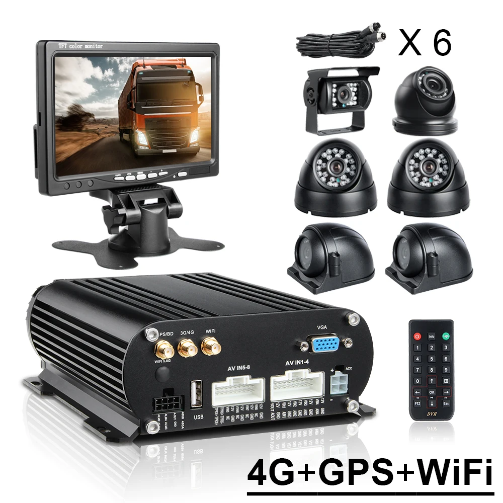 Автобус Serveillance 8CH Мобильный DVR регистратор безопасности 4G Wifi GPS в реальном времени