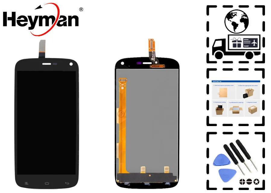 Heyman ЖК-дисплей экран для Fly IQ4410 четырехъядерный Феникс; Gionee E3 ЖК-Передняя стеклянная линза сенсор дигитайзер сенсорный экран Замена