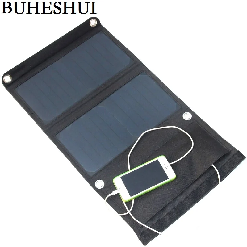 Складное солнечное зарядное устройство BHUESHUI 14 Вт 5 В Sunpower портативное с двумя USB