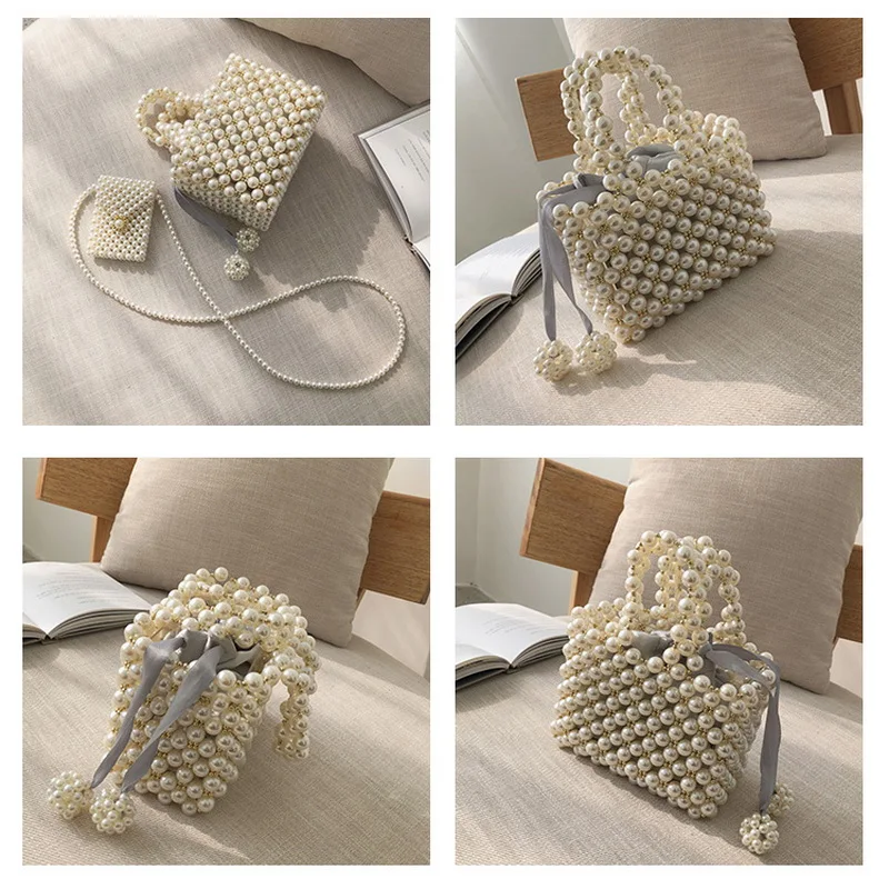 Винтажные ручные сумочки с жемчугом маленькие женские летние бусинами 2019 модные