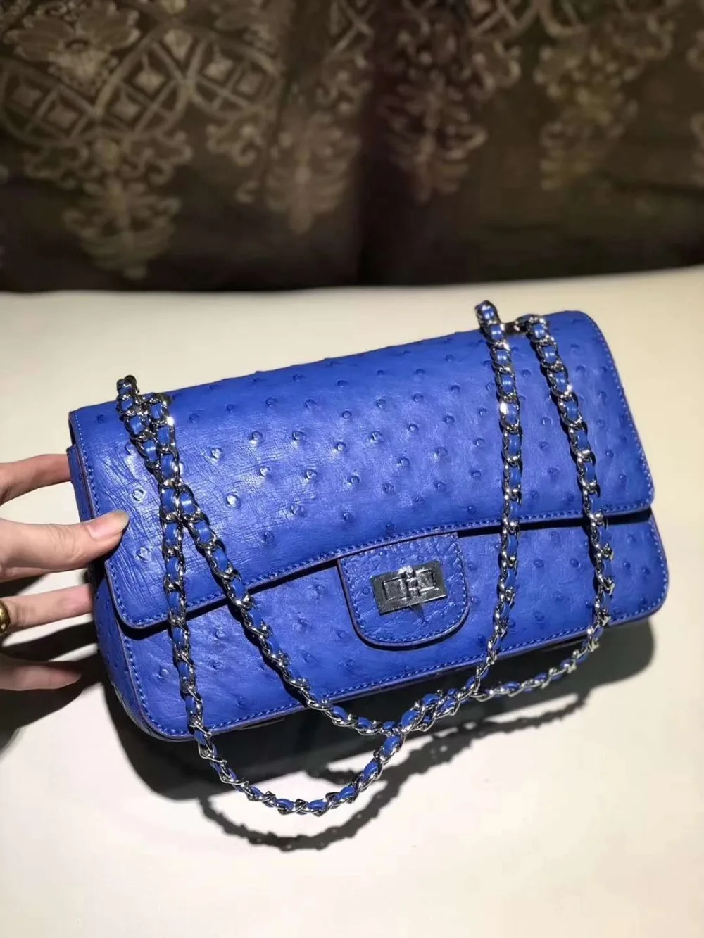 Женская сумка на плечо из 100% натуральной страусиной кожи новая модель маленькая