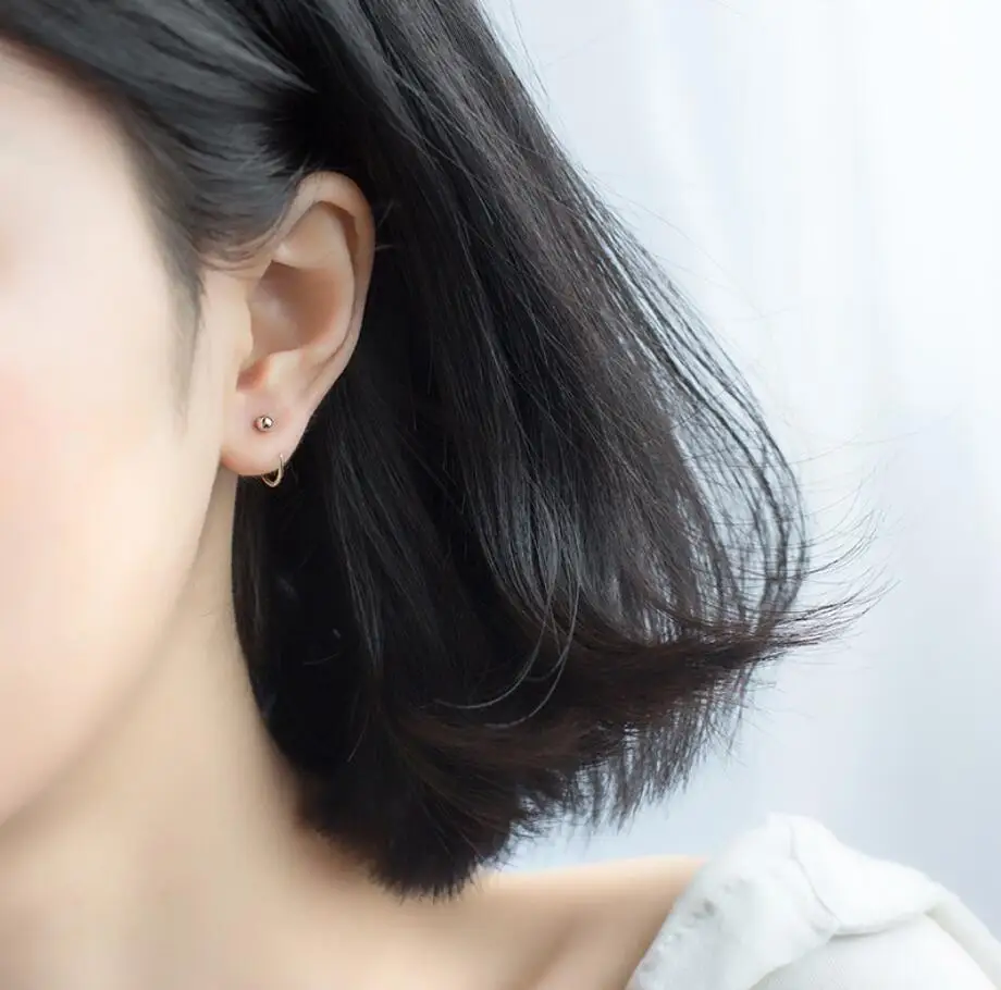 Женские и мужские серьги в виде серебряного шара|925 sterling silver|925 ball earrings925 silver |