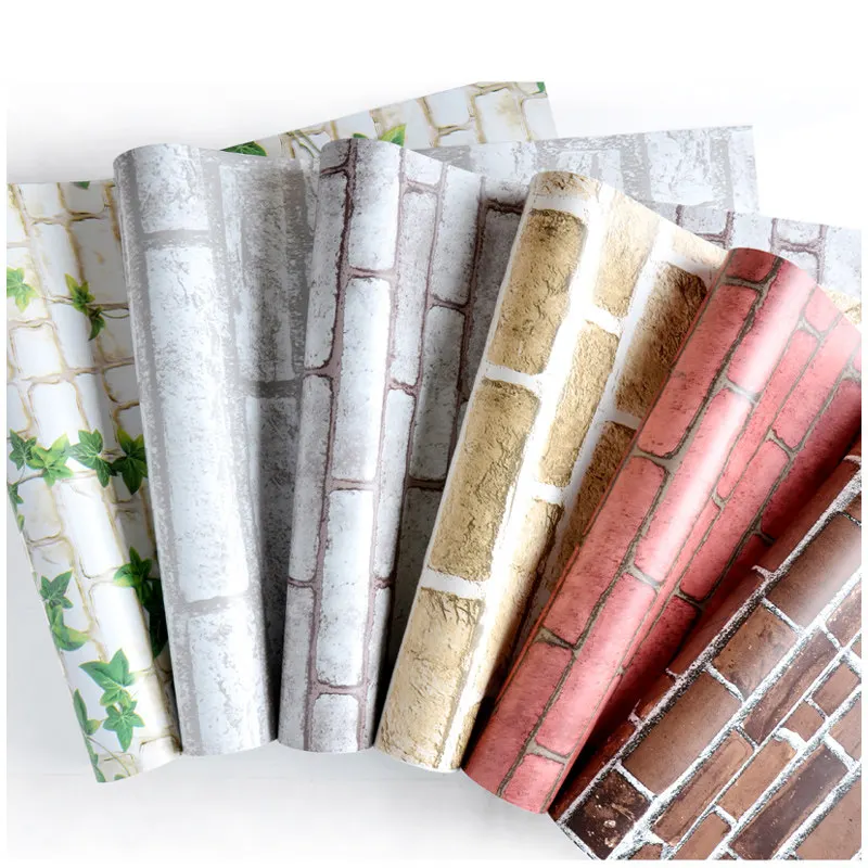 10 м самоклеющиеся ПВХ обои 3D кирпичный Камень Виниловые наклейки на стену для
