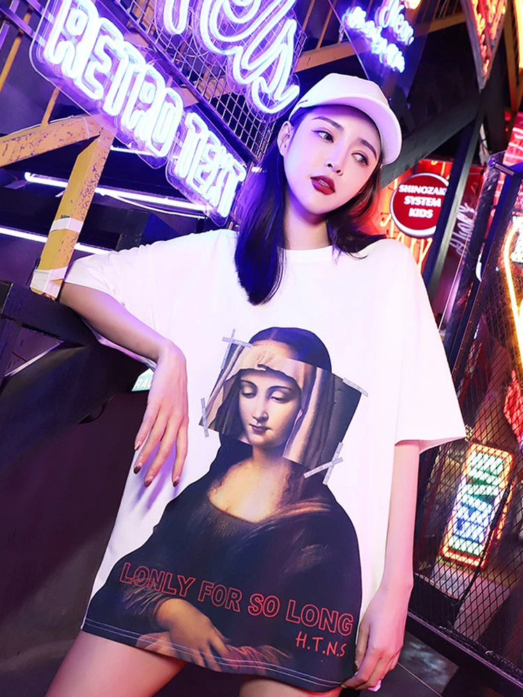 Темный логотип Spoof Virgin Mary Hip Hop футболка для мужчин и женщин с круглым вырезом