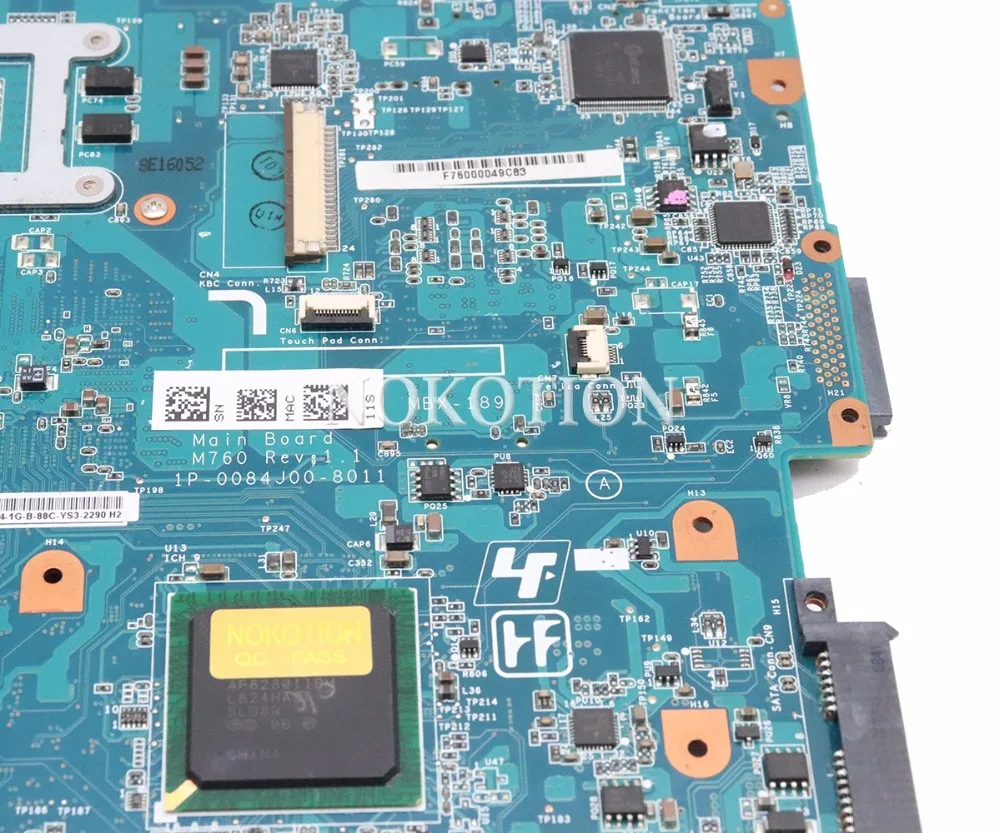 NOKOTION MBX-189 1P-0084J00-8011 M760 A1553546A для sony Vaio VGN-FW VGN-FW27 FW29 FW35F FW37 FW48 FW58F основная плата PM45 DDR2