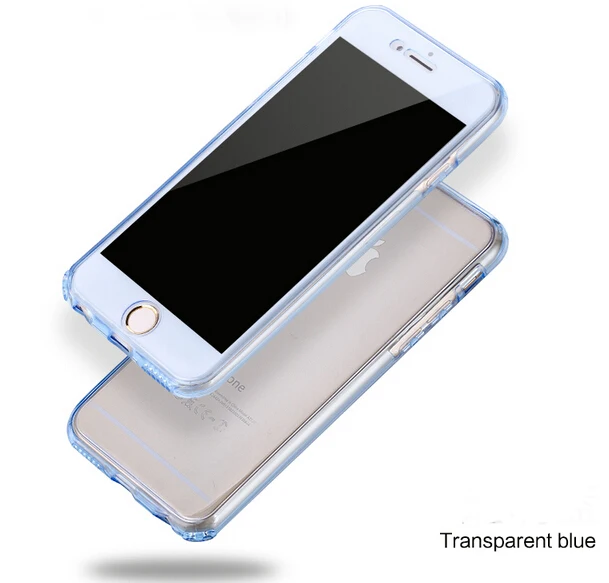 blue I6/6 S плюс Смарт Сенсорный экран чувствительность, не открывая чехол для Apple iPhone 6 6 S/6 Plus/6 S Plus 360 градусов мягкий прозрачный чехол для телефона с крышкой - Цвет: blue
