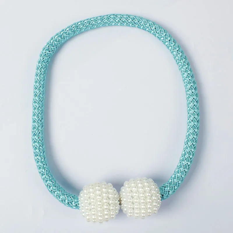 Light Blue 1 шт., магнитный зажим для штор с жемчугом, держатели для штор, зажимы для подвешивания, Аксессуары для штор, домашний декор - Цвет: Light Blue
