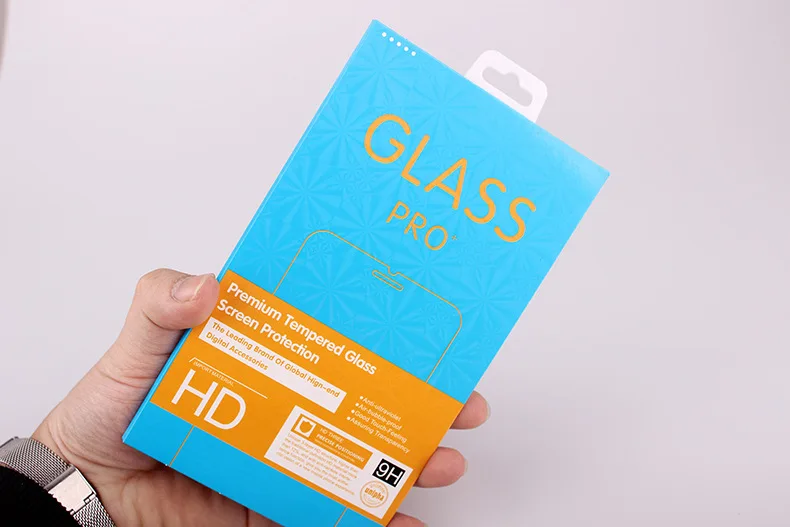 100 pcs Personalized Custom Logo Paper Packaging Box with Hanger for Tempered Glass Sreen Protector Film iPhone 7 7Plus | Мобильные