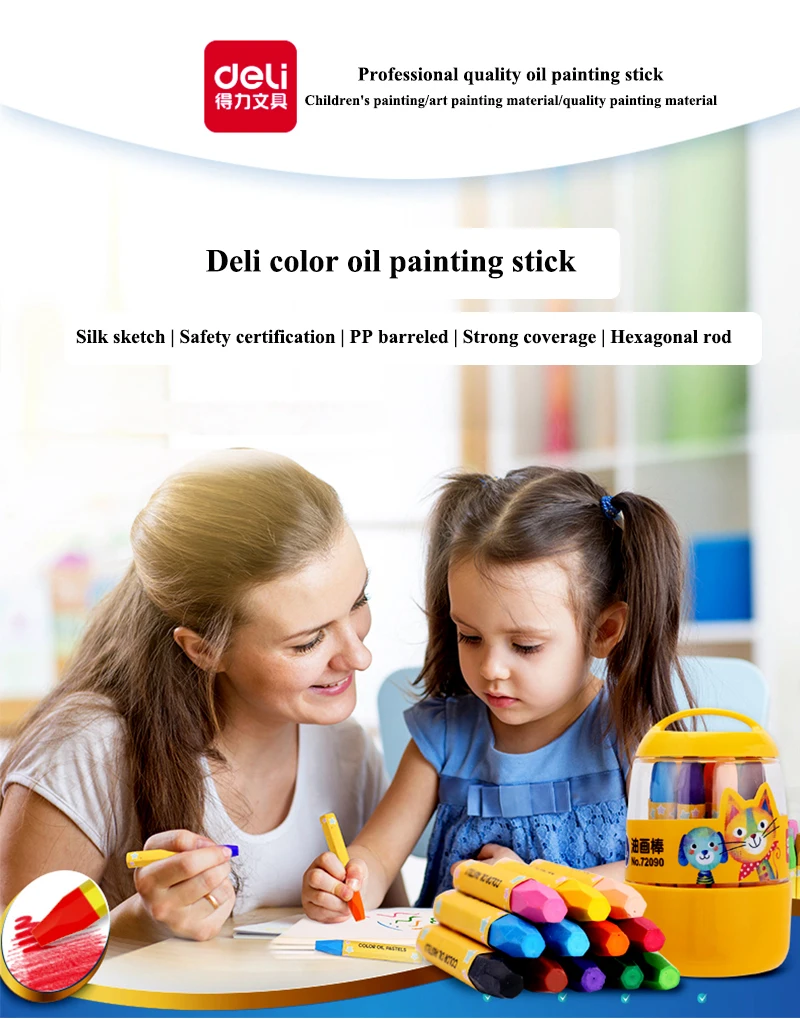 Deli 72090 цветные масляные пастели, цветные карандаши, масляные пастели, цветные восковые мелки, цветные карандаши для рисования, 12-36 цветов на выбор