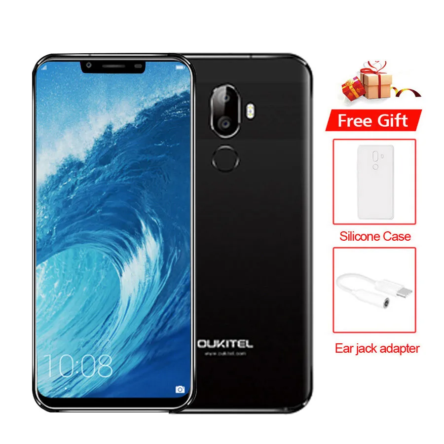 Black Oukitel U18 5,8" 21:9 полный Дисплей мобильного телефона Face ID MT6750T Octa Core Android 7,0 4 Гб Оперативная память 64 Гб Встроенная память 4000 мА/ч, 16MP мобильного телефона - Цвет: Black