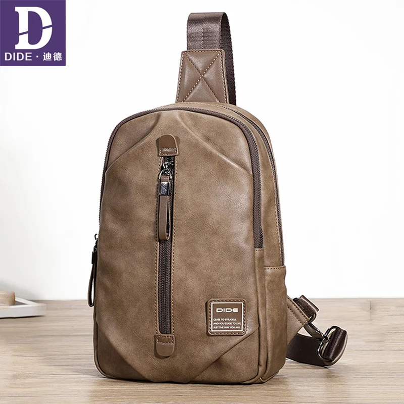 DIDE новый большой Ёмкость сумки через плечо мужские кожаная сумка нагрудная