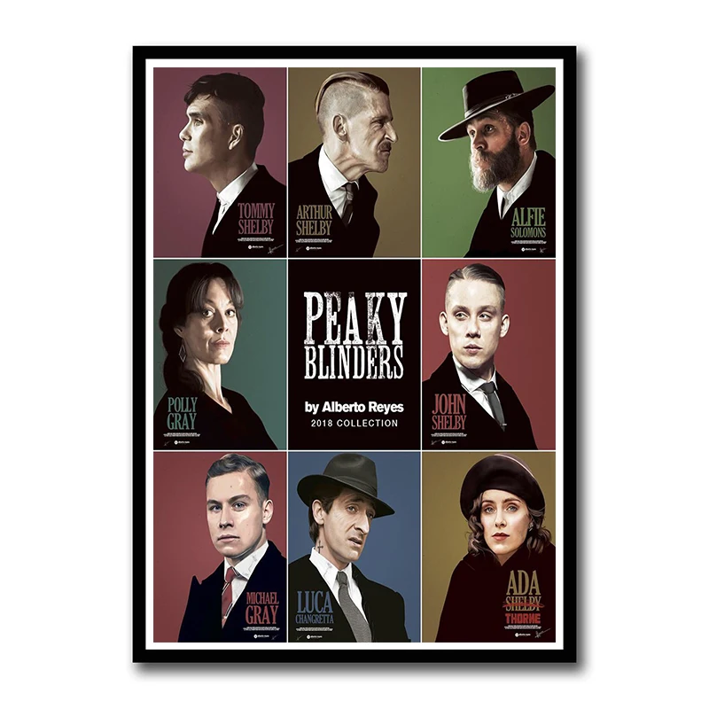 Movie TV Peaky Blinders White Coated Paper Posters Wall Decor Painting for Living Room Home Decoration Frameless