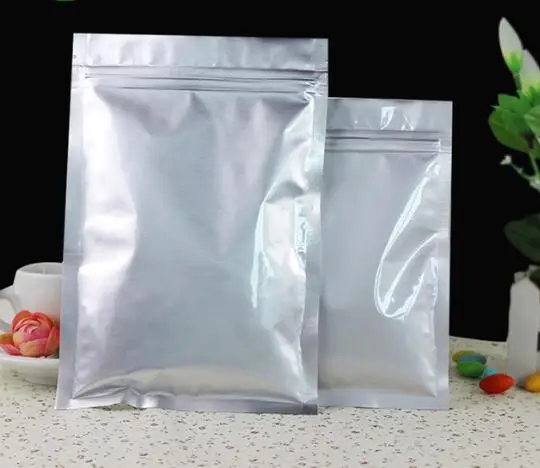 100 шт. алюминиевая фольга с плоским дном Ziplock мешок кофе в зернах/порошок сахар чай