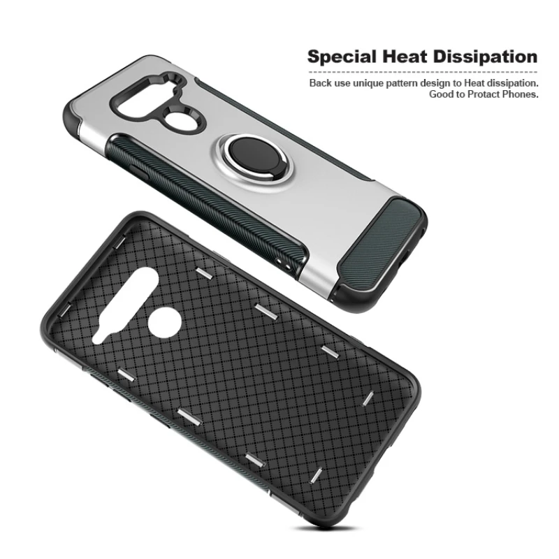 Чехол для LG V40 ThinQ армированный чехол-накладка полная защита кольцо магнетизм держатель Телефон задняя оболочка СПС LG V40 ThinQ Coque Funda 6,2"