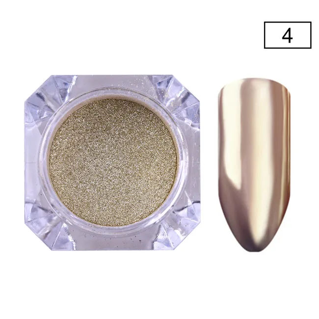 1g Gold Powder Голографический блестящий для ногтей порошок Лазерная зеркальная пудра для ногтей хром пигмент пыль Золото Серебро маникюр Дизайн ногтей украшения - Цвет: 1g Gold Powder