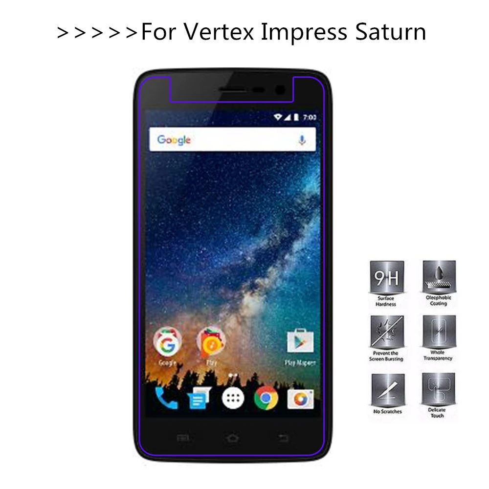 Закаленное стекло для Vertex Impress Saturn Защитная пленка экрана 9H 2.5D Защитное телефона
